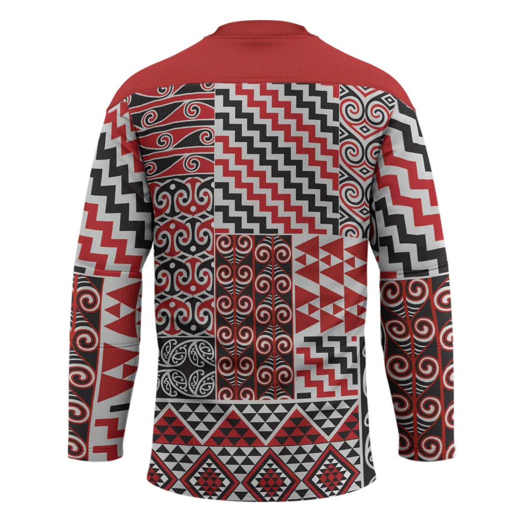 Aotearoa Kowhaiwhai Taniko Patchwork Motifs Hockey Jersey - Aussie Hoodie