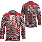 Aotearoa Kowhaiwhai Taniko Patchwork Motifs Hockey Jersey - Aussie Hoodie