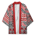 Aotearoa Kowhaiwhai Taniko Patchwork Motifs Kimono - Aussie Hoodie