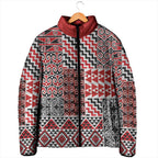 Aotearoa Kowhaiwhai Taniko Patchwork Motifs Padded Jacket - Aussie Hoodie