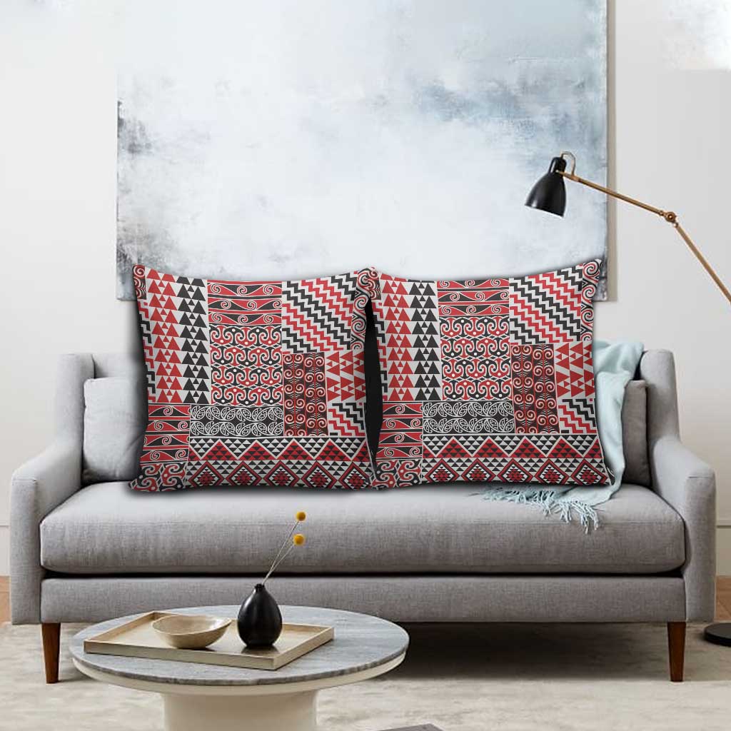 Aotearoa Kowhaiwhai Taniko Patchwork Motifs Pillow Cover - Aussie Hoodie