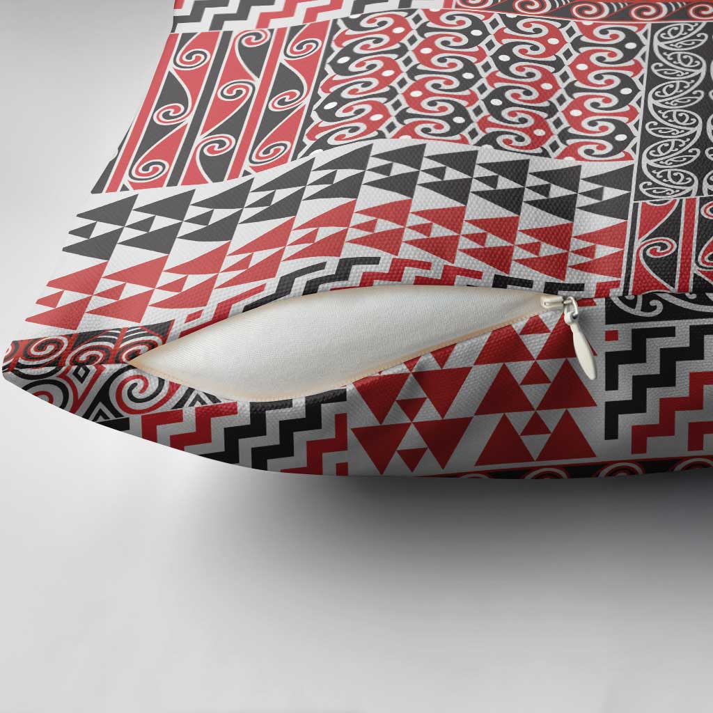 Aotearoa Kowhaiwhai Taniko Patchwork Motifs Pillow Cover - Aussie Hoodie
