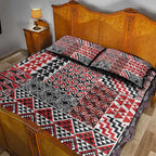 Aotearoa Kowhaiwhai Taniko Patchwork Motifs Quilt Bed Set