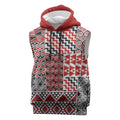 Aotearoa Kowhaiwhai Taniko Patchwork Motifs Sleeveless Hoodie - Aussie Hoodie