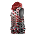 Aotearoa Kowhaiwhai Taniko Patchwork Motifs Sleeveless Hoodie - Aussie Hoodie