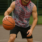 Aotearoa Kowhaiwhai Taniko Patchwork Motifs Sleeveless Hoodie - Aussie Hoodie