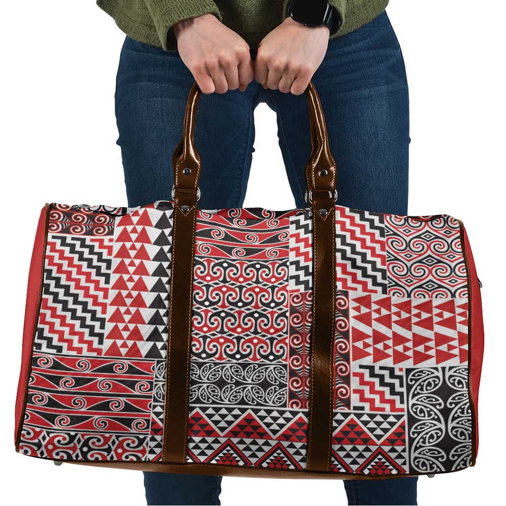 Aotearoa Kowhaiwhai Taniko Patchwork Motifs Travel Bag - Aussie Hoodie