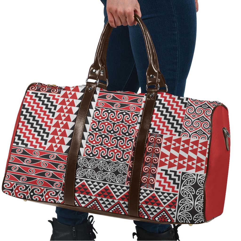 Aotearoa Kowhaiwhai Taniko Patchwork Motifs Travel Bag - Aussie Hoodie