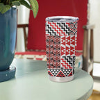 Aotearoa Kowhaiwhai Taniko Patchwork Motifs Tumbler Cup