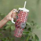 Aotearoa Kowhaiwhai Taniko Patchwork Motifs Tumbler With Handle