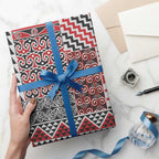 Aotearoa Kowhaiwhai Taniko Patchwork Motifs Wrapping Paper - Aussie Hoodie