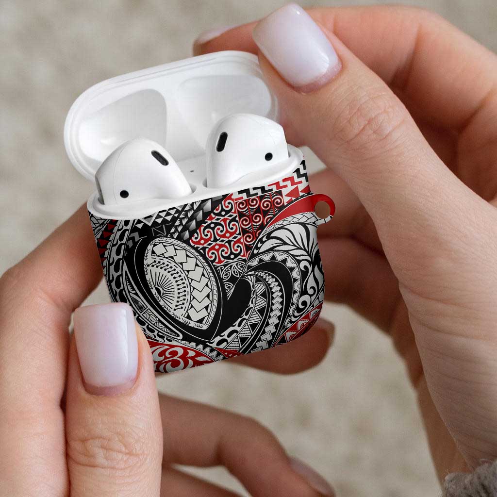 Aotearoa Maori Rugby Tribal Tattoo AirPods Case Kowhaiwhai Taniko Patchwork Motifs - Aussie Hoodie