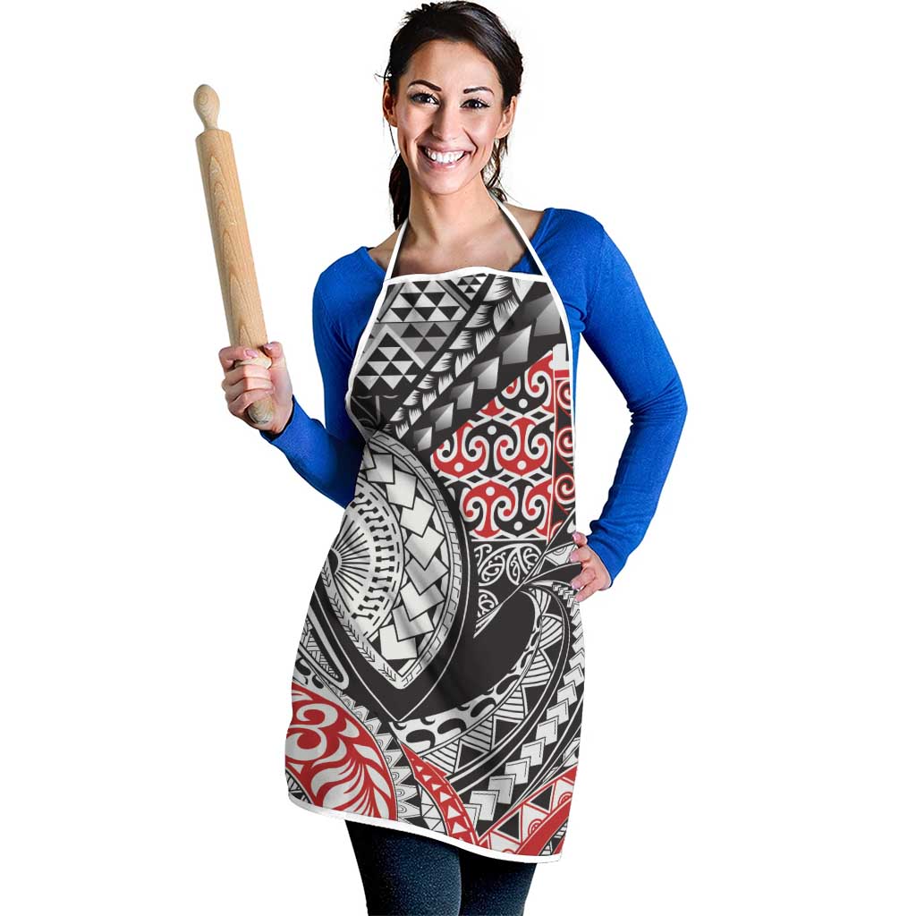 Aotearoa Maori Rugby Tribal Tattoo Apron Kowhaiwhai Taniko Patchwork Motifs - Aussie Hoodie
