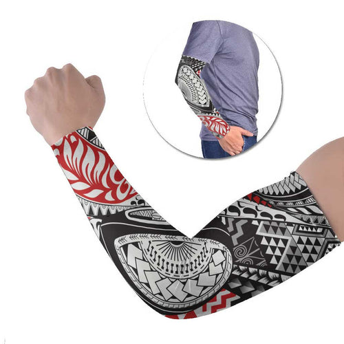 Aotearoa Maori Rugby Tribal Tattoo Arm Sleeves Kowhaiwhai Taniko Patchwork Motifs - Aussie Hoodie
