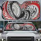 Aotearoa Maori Rugby Tribal Tattoo Auto Sun Shade Kowhaiwhai Taniko Patchwork Motifs - Aussie Hoodie