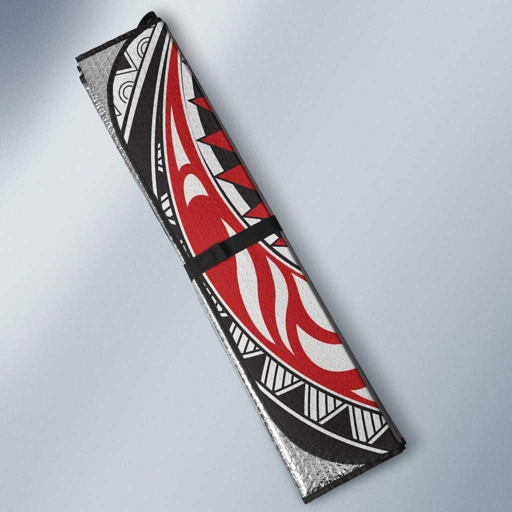 Aotearoa Maori Rugby Tribal Tattoo Auto Sun Shade Kowhaiwhai Taniko Patchwork Motifs - Aussie Hoodie