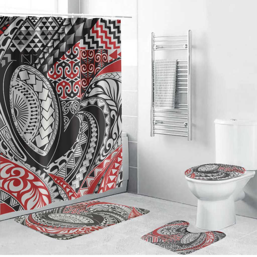 Aotearoa Maori Rugby Tribal Tattoo Bathroom Set Kowhaiwhai Taniko Patchwork Motifs - Aussie Hoodie