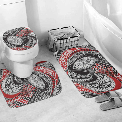 Aotearoa Maori Rugby Tribal Tattoo Bathroom Set Kowhaiwhai Taniko Patchwork Motifs - Aussie Hoodie