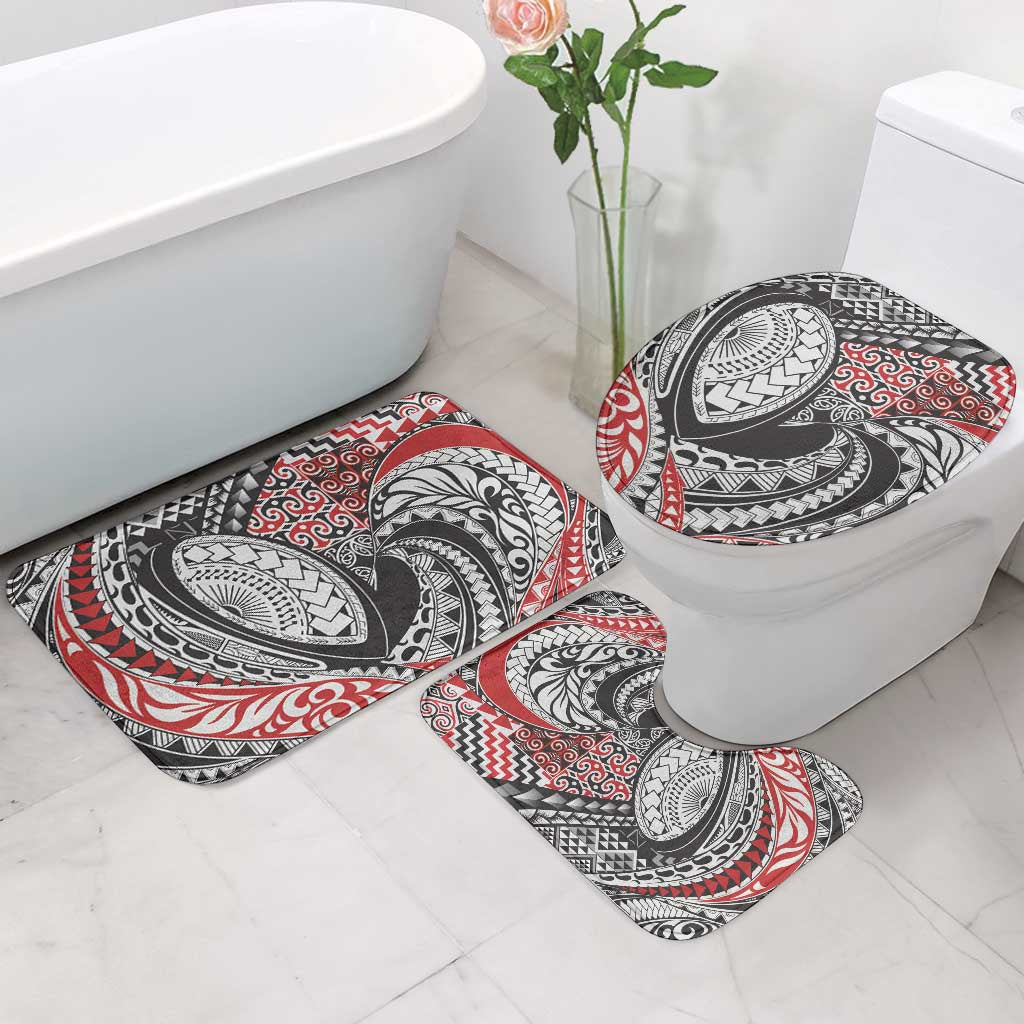 Aotearoa Maori Rugby Tribal Tattoo Bathroom Set Kowhaiwhai Taniko Patchwork Motifs - Aussie Hoodie