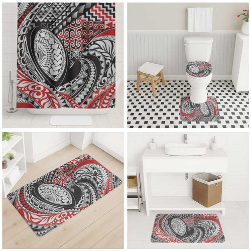 Aotearoa Maori Rugby Tribal Tattoo Bathroom Set Kowhaiwhai Taniko Patchwork Motifs - Aussie Hoodie