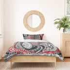 Aotearoa Maori Rugby Tribal Tattoo Bedding Set Kowhaiwhai Taniko Patchwork Motifs