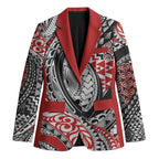 Aotearoa Maori Rugby Tribal Tattoo Blazer Kowhaiwhai Taniko Patchwork Motifs - Aussie Hoodie