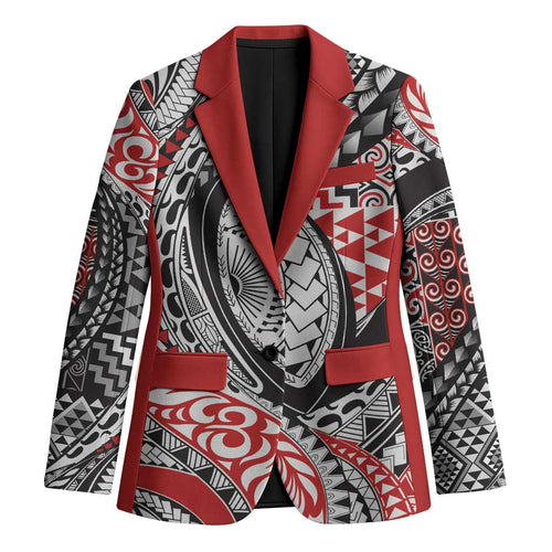 Aotearoa Maori Rugby Tribal Tattoo Blazer Kowhaiwhai Taniko Patchwork Motifs - Aussie Hoodie