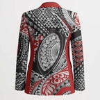 Aotearoa Maori Rugby Tribal Tattoo Blazer Kowhaiwhai Taniko Patchwork Motifs - Aussie Hoodie