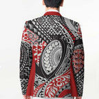Aotearoa Maori Rugby Tribal Tattoo Blazer Kowhaiwhai Taniko Patchwork Motifs - Aussie Hoodie