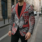 Aotearoa Maori Rugby Tribal Tattoo Blazer Kowhaiwhai Taniko Patchwork Motifs - Aussie Hoodie
