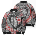 Aotearoa Maori Rugby Tribal Tattoo Bomber Puffer Jacket Kowhaiwhai Taniko Patchwork Motifs - Aussie Hoodie