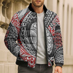 Aotearoa Maori Rugby Tribal Tattoo Bomber Puffer Jacket Kowhaiwhai Taniko Patchwork Motifs - Aussie Hoodie