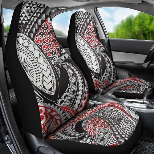 Aotearoa Maori Rugby Tribal Tattoo Car Seat Cover Kowhaiwhai Taniko Patchwork Motifs