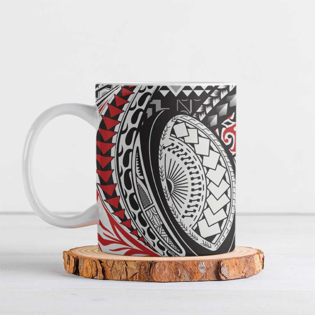 Aotearoa Maori Rugby Tribal Tattoo Ceramic Mug Kowhaiwhai Taniko Patchwork Motifs - Aussie Hoodie