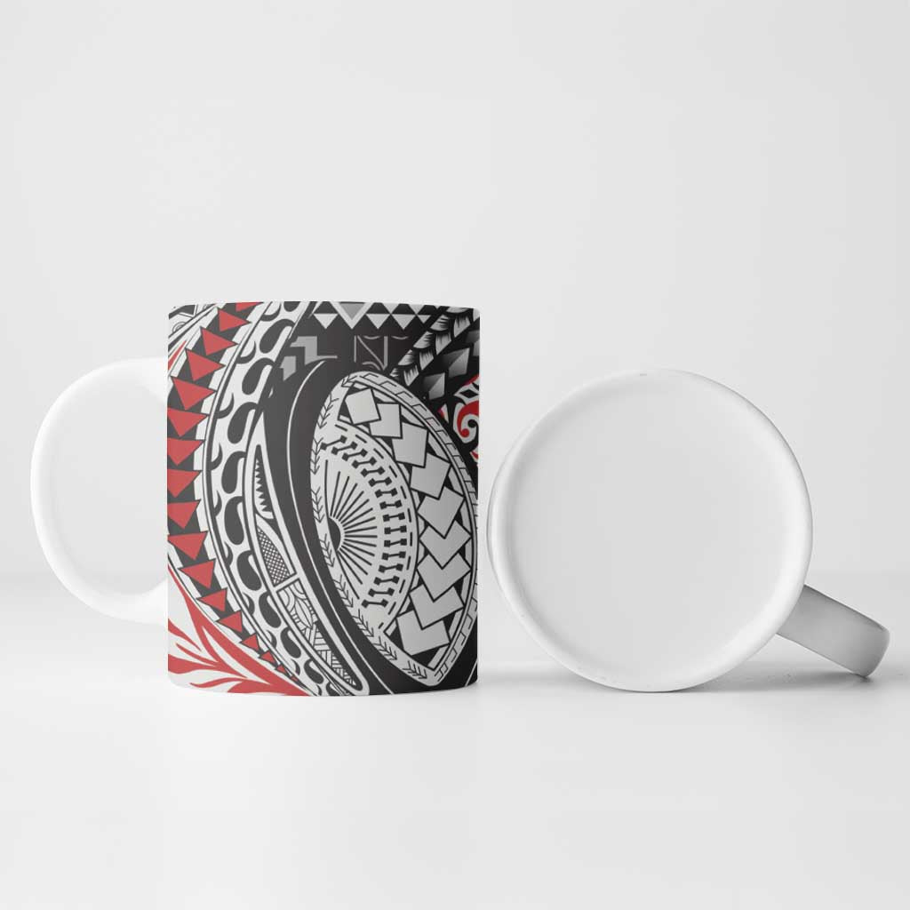 Aotearoa Maori Rugby Tribal Tattoo Ceramic Mug Kowhaiwhai Taniko Patchwork Motifs - Aussie Hoodie