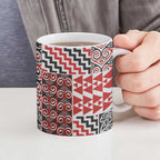 Aotearoa Maori Rugby Tribal Tattoo Ceramic Mug Kowhaiwhai Taniko Patchwork Motifs - Aussie Hoodie