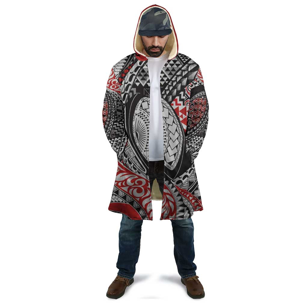 Aotearoa Maori Rugby Tribal Tattoo Cloak Kowhaiwhai Taniko Patchwork Motifs - Aussie Hoodie