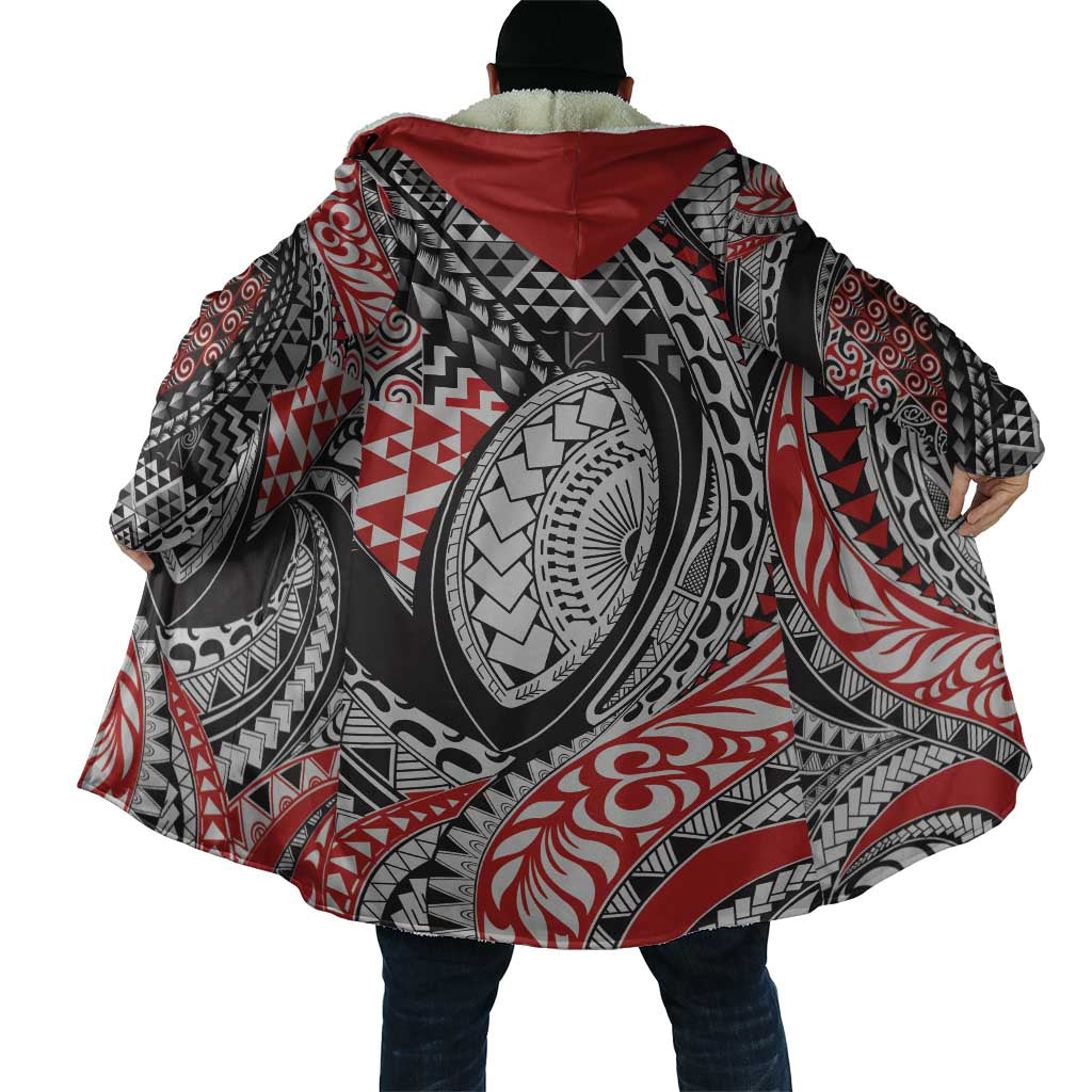 Aotearoa Maori Rugby Tribal Tattoo Cloak Kowhaiwhai Taniko Patchwork Motifs - Aussie Hoodie