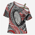 Aotearoa Maori Rugby Tribal Tattoo Cross Shoulder Shirt Kowhaiwhai Taniko Patchwork Motifs - Aussie Hoodie