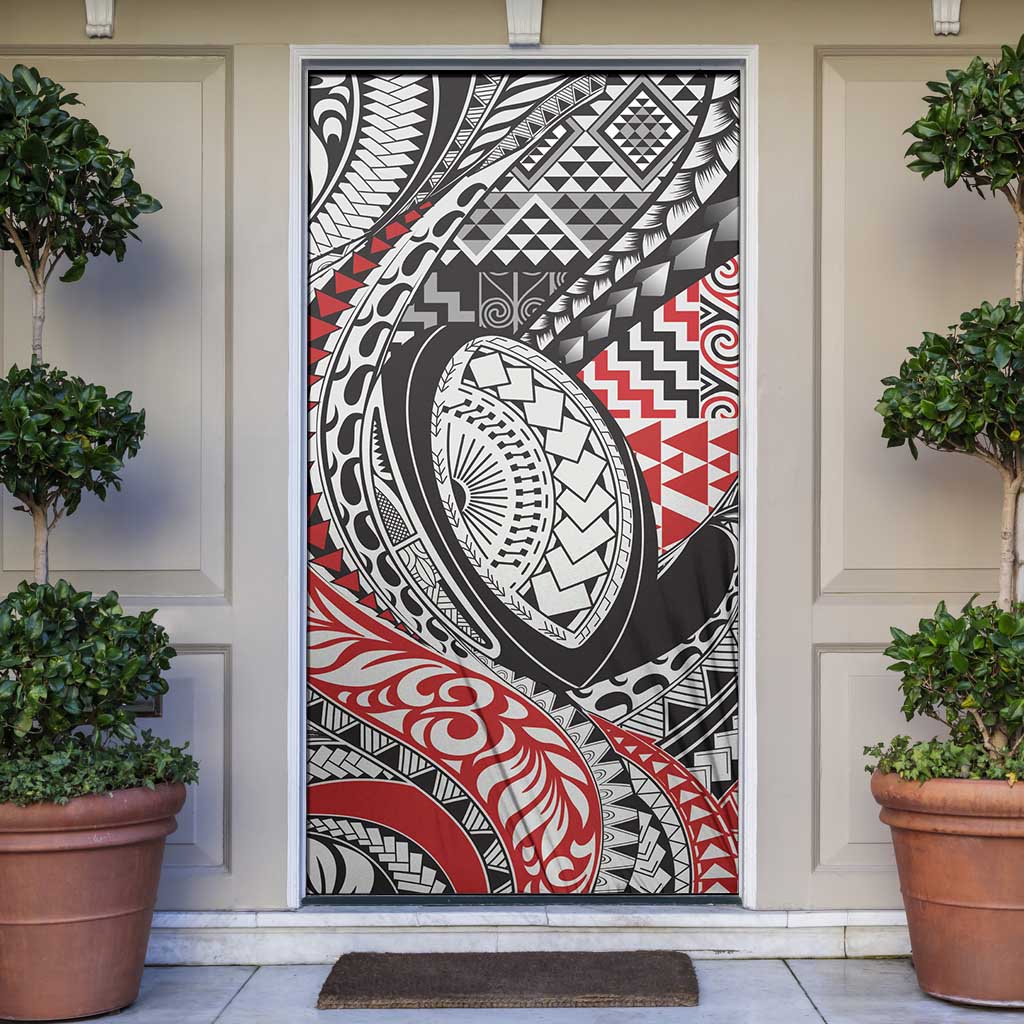 Aotearoa Maori Rugby Tribal Tattoo Door Cover Kowhaiwhai Taniko Patchwork Motifs - Aussie Hoodie