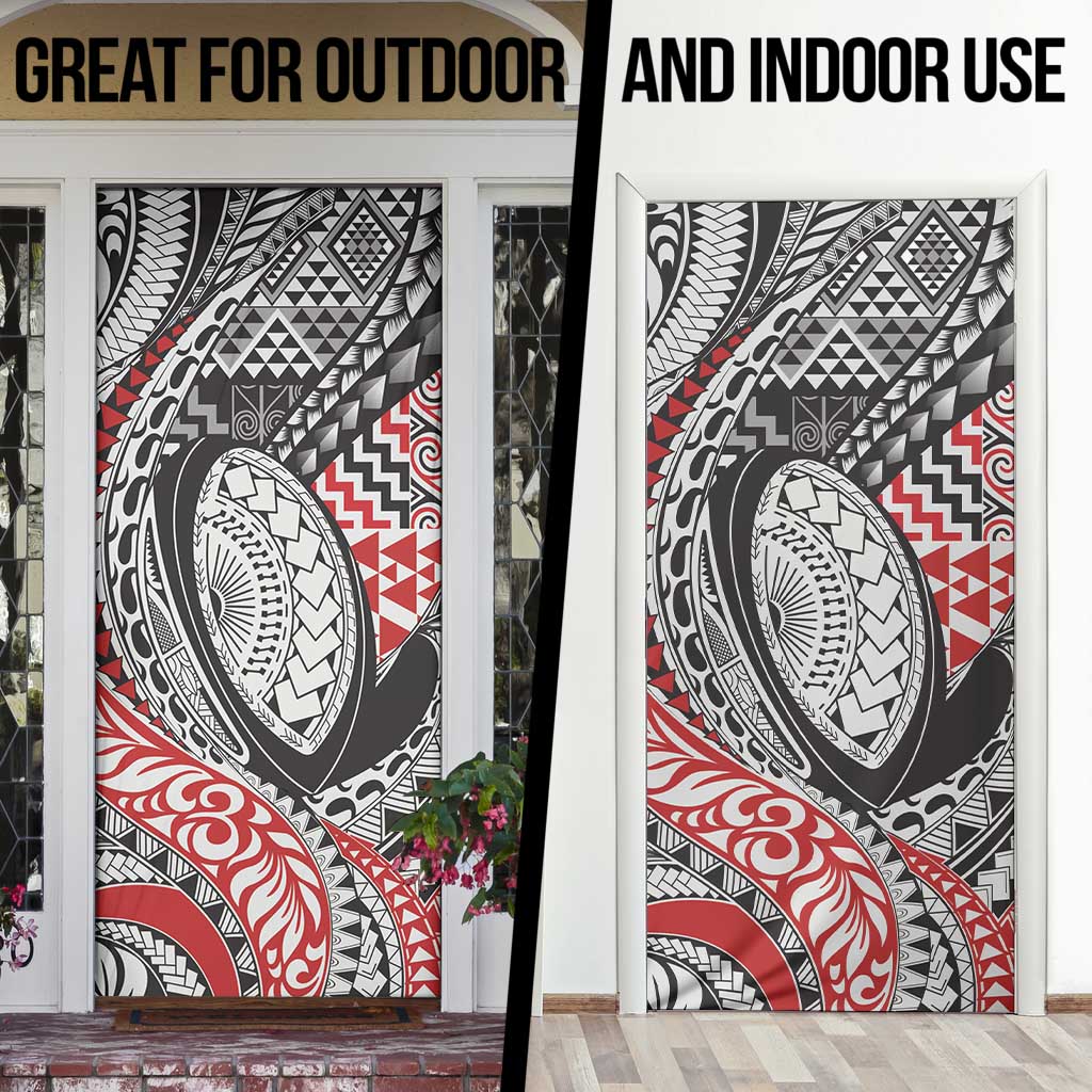 Aotearoa Maori Rugby Tribal Tattoo Door Cover Kowhaiwhai Taniko Patchwork Motifs - Aussie Hoodie