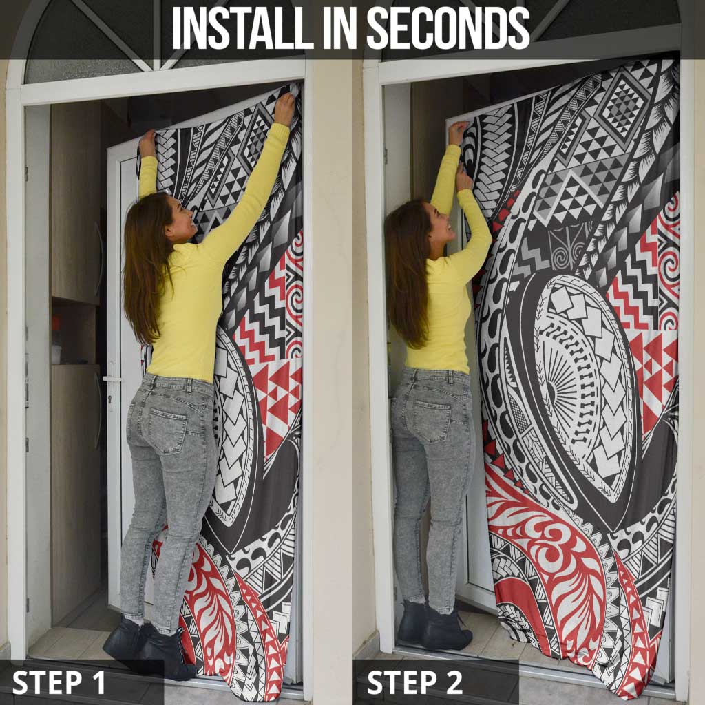 Aotearoa Maori Rugby Tribal Tattoo Door Cover Kowhaiwhai Taniko Patchwork Motifs - Aussie Hoodie