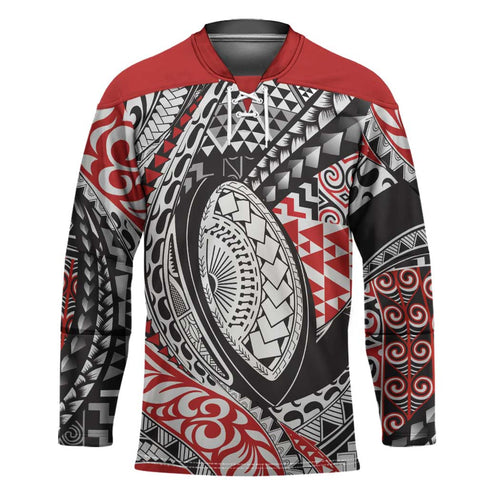 Aotearoa Maori Rugby Tribal Tattoo Hockey Jersey Kowhaiwhai Taniko Patchwork Motifs - Aussie Hoodie
