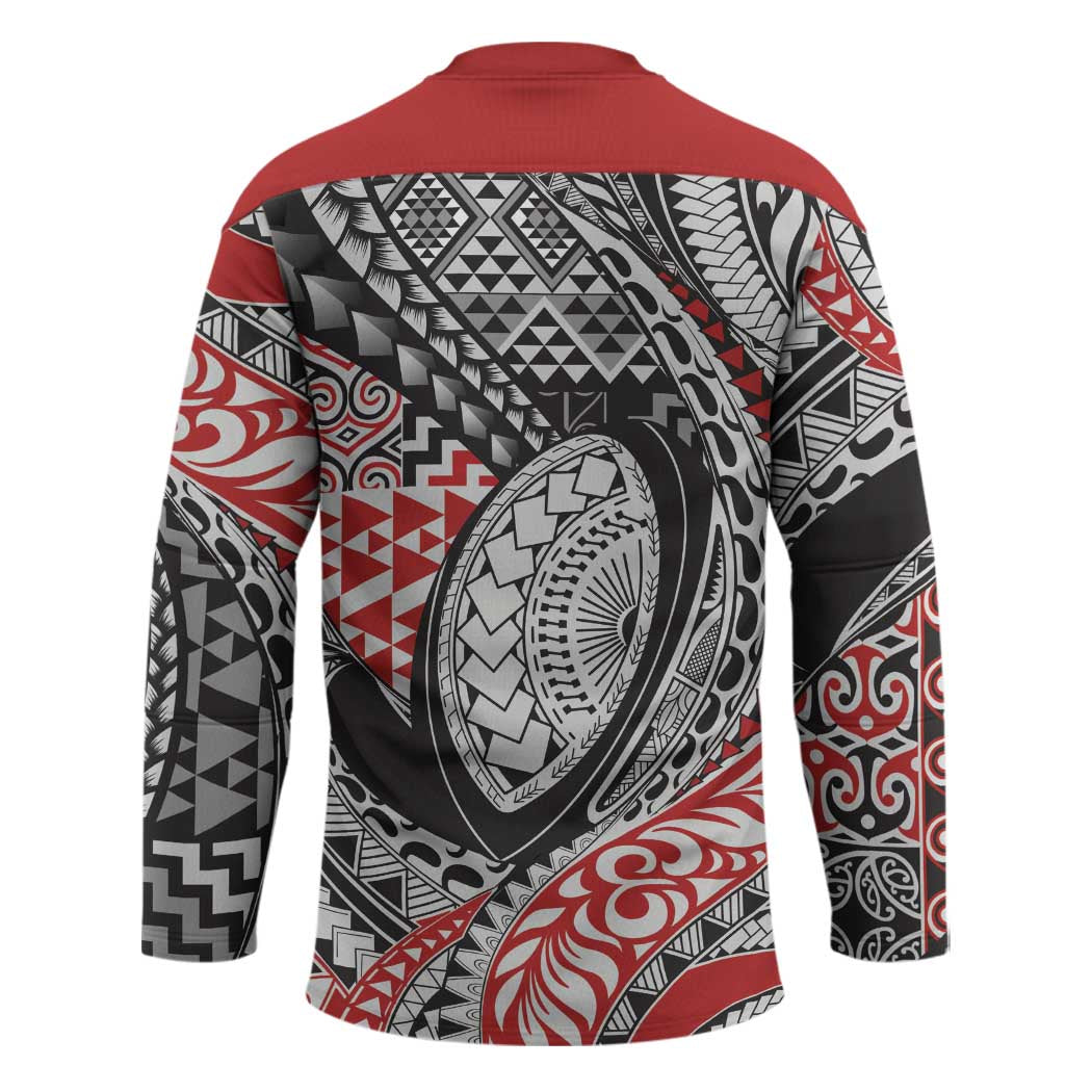 Aotearoa Maori Rugby Tribal Tattoo Hockey Jersey Kowhaiwhai Taniko Patchwork Motifs - Aussie Hoodie