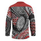 Aotearoa Maori Rugby Tribal Tattoo Hockey Jersey Kowhaiwhai Taniko Patchwork Motifs - Aussie Hoodie