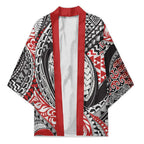 Aotearoa Maori Rugby Tribal Tattoo Kimono Kowhaiwhai Taniko Patchwork Motifs - Aussie Hoodie