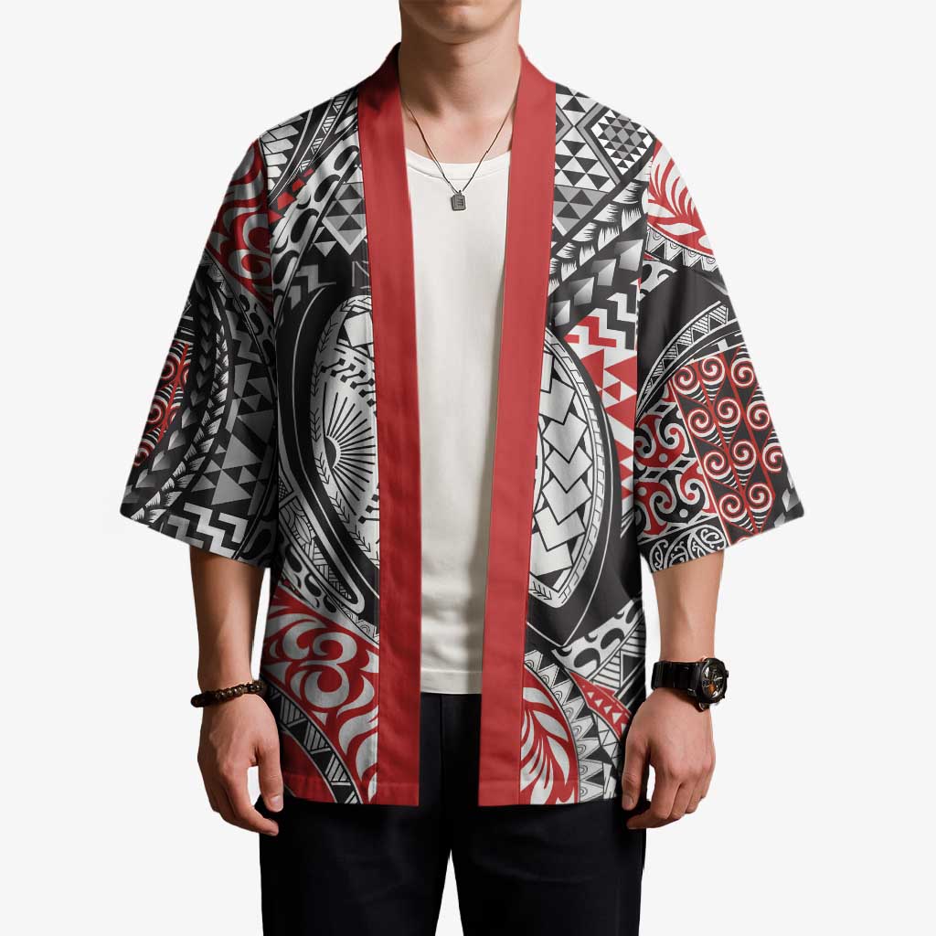Aotearoa Maori Rugby Tribal Tattoo Kimono Kowhaiwhai Taniko Patchwork Motifs - Aussie Hoodie