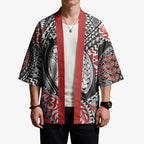 Aotearoa Maori Rugby Tribal Tattoo Kimono Kowhaiwhai Taniko Patchwork Motifs - Aussie Hoodie