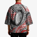 Aotearoa Maori Rugby Tribal Tattoo Kimono Kowhaiwhai Taniko Patchwork Motifs - Aussie Hoodie