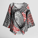 Aotearoa Maori Rugby Tribal Tattoo Kimono Sleeve Blouse Kowhaiwhai Taniko Patchwork Motifs - Aussie Hoodie